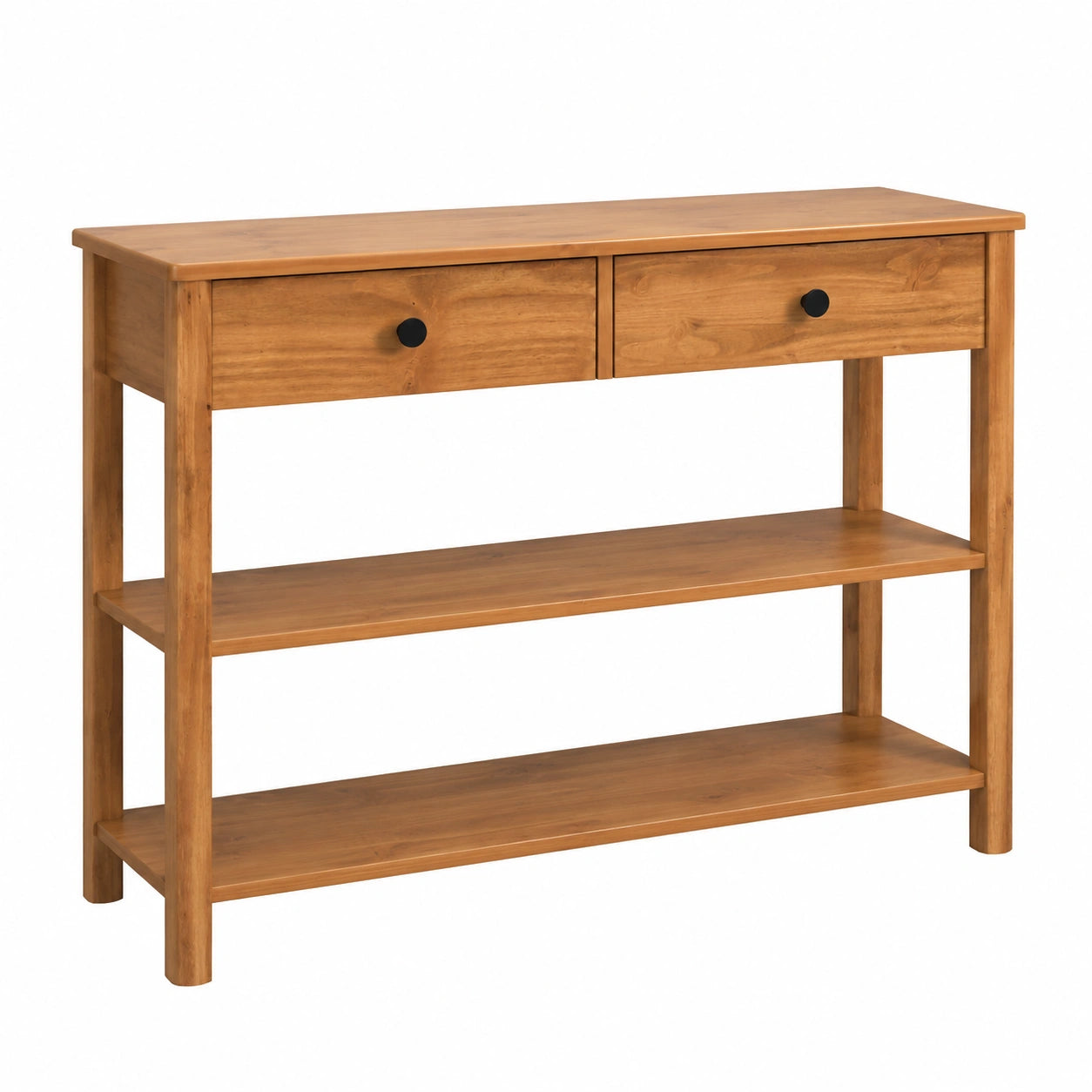 Table, avec tiroirs, en bois massif et chêne, coloris naturel, pour les espaces de vie