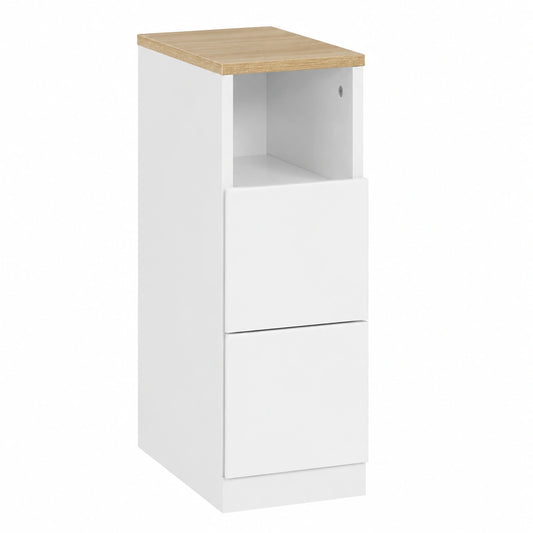 Table de chevet, avec tiroirs, coloris blanc, pour la chambre