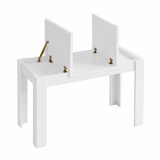 Table à manger, avec rangement, coloris blanc, 120 x 70 x 75 cm, pour la salle à manger