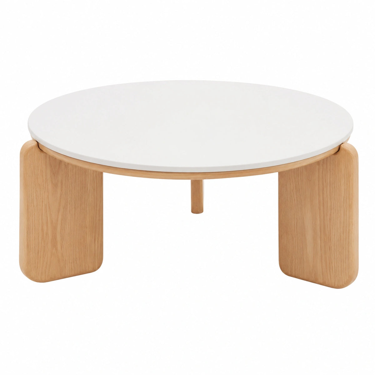 Table basse, en chêne, 80 x 80 x 35 cm, coloris blanc, pour le salon