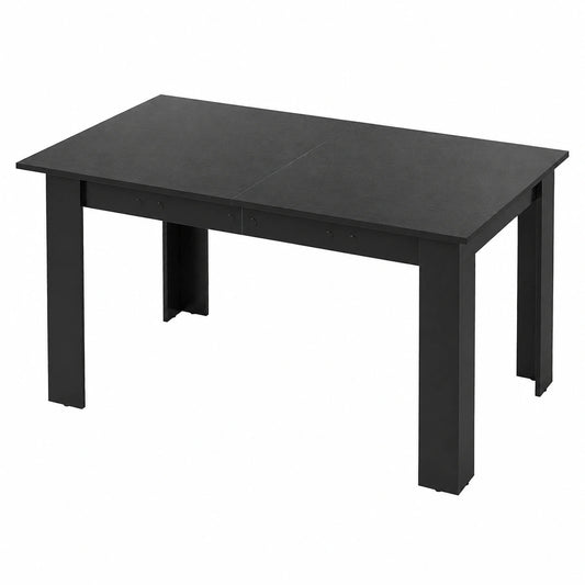Table, 6 places, extensible, coloris noir, pour les espaces de vie