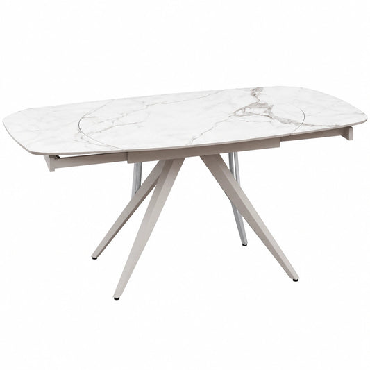 Table, extensible, coloris blanc, pour les espaces de vie