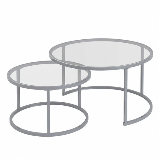 Canapé, en métal et verre trempé, coloris gris et argenté, pour le salon