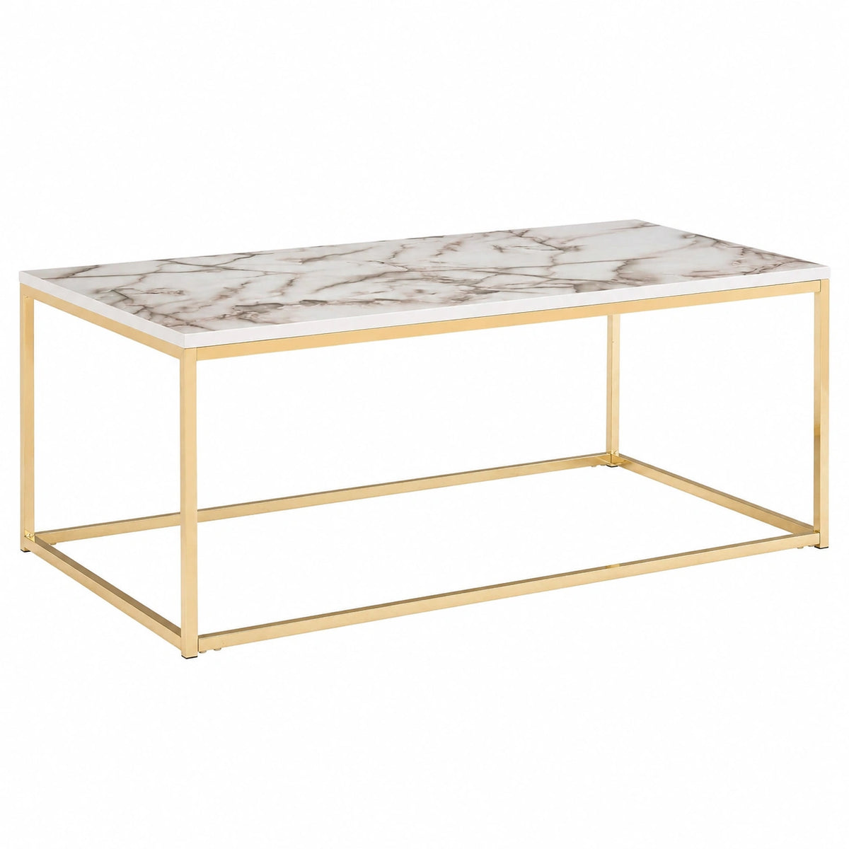 Table basse, 100 x 60 x 40 cm, coloris blanc, pour le salon