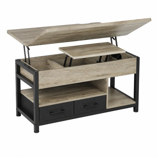 Bureau, extensible, avec rangement, avec tiroirs, coloris gris, pour l’espace de travail